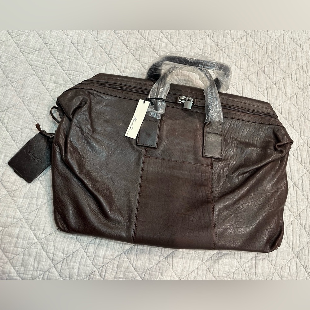 NWT Kenneth Cole Brown Leather Duffle